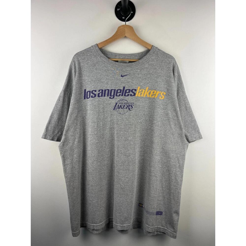 Nba Los Angeles Lakers Middle Swoosh Grey Tee Size Xl
